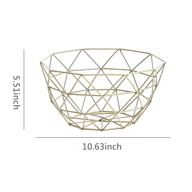 Fruit bowl washing fruit hollow drain basket iron fruit basket living room coffee table net red fruit plate snack storage basket