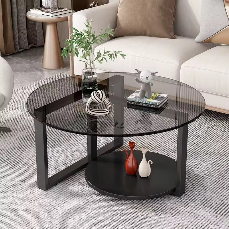 Elegant Coffee Table Modern Center Table Glass Top Coffee Table