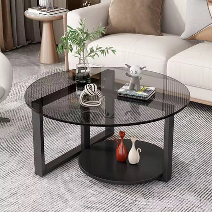 Elegant Coffee Table Modern Center Table Glass Top Coffee Table