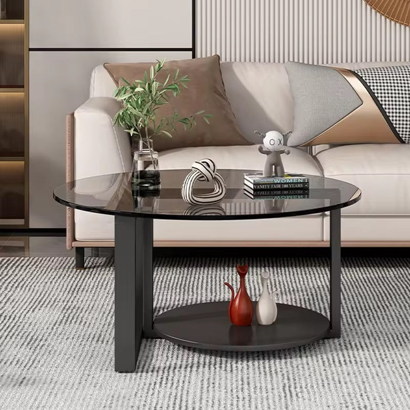 Elegant Coffee Table Modern Center Table Glass Top Coffee Table