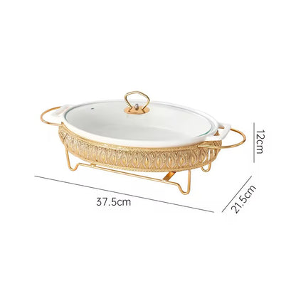 Ceramic Chafing Dish Elegant Food Warmer Premium Quality