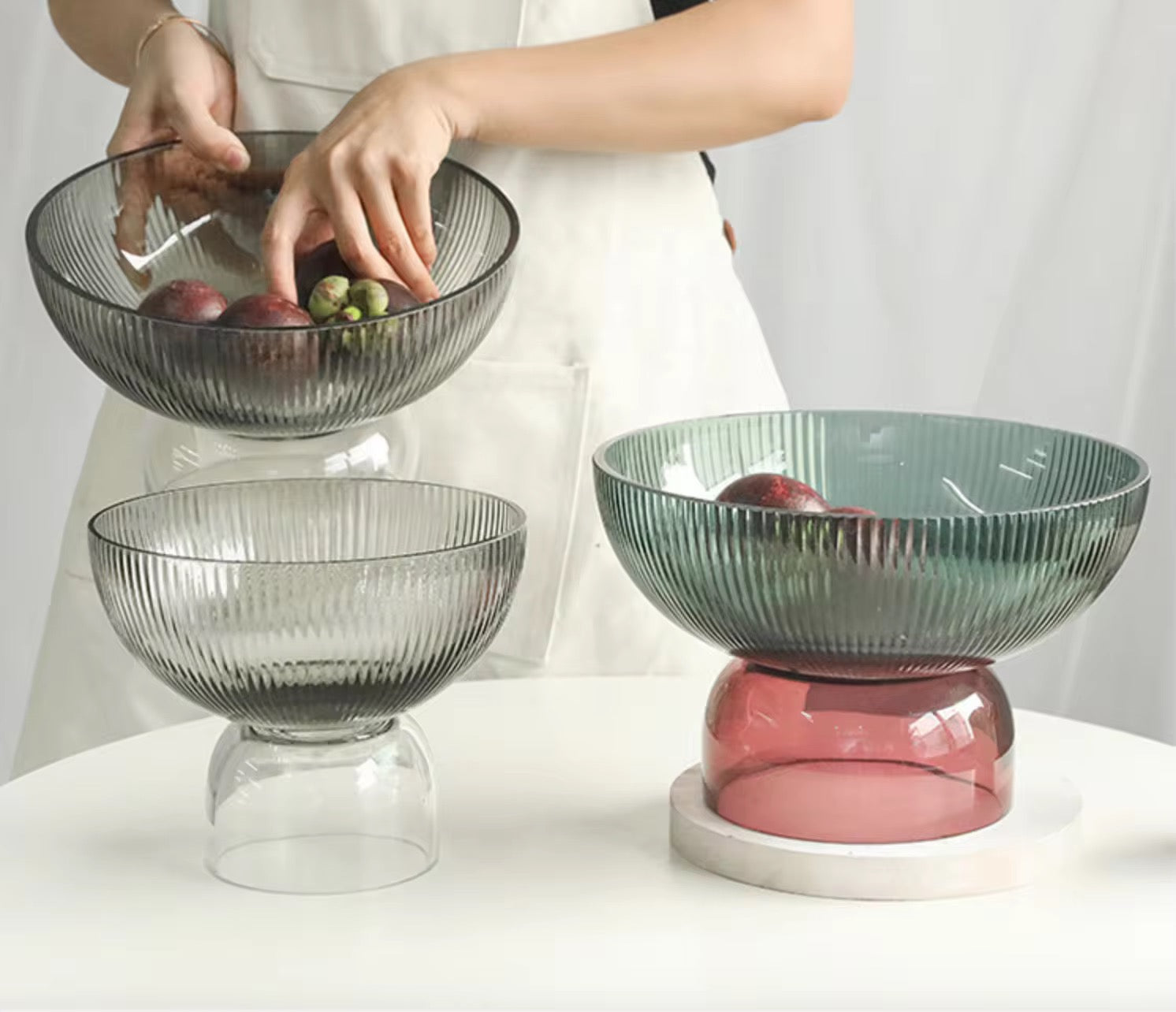 Glass Fruit Bowl Elegant Decorative Fruit Bowls