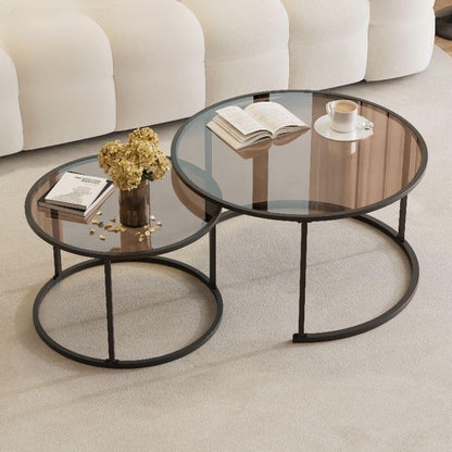 Nesting Glass Coffee Table Accent Tables