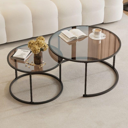 Nesting Glass Coffee Table Accent Tables