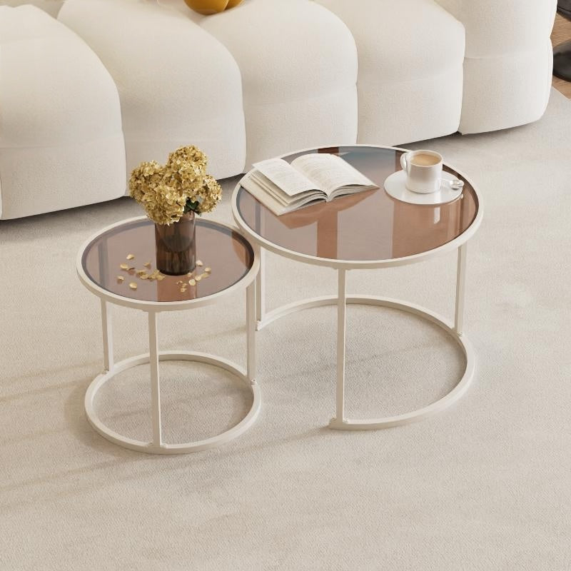 Nesting Glass Coffee Table Accent Tables