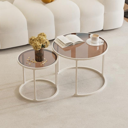 Nesting Glass Coffee Table Accent Tables
