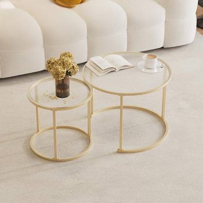 Nesting Glass Coffee Table Accent Tablea
