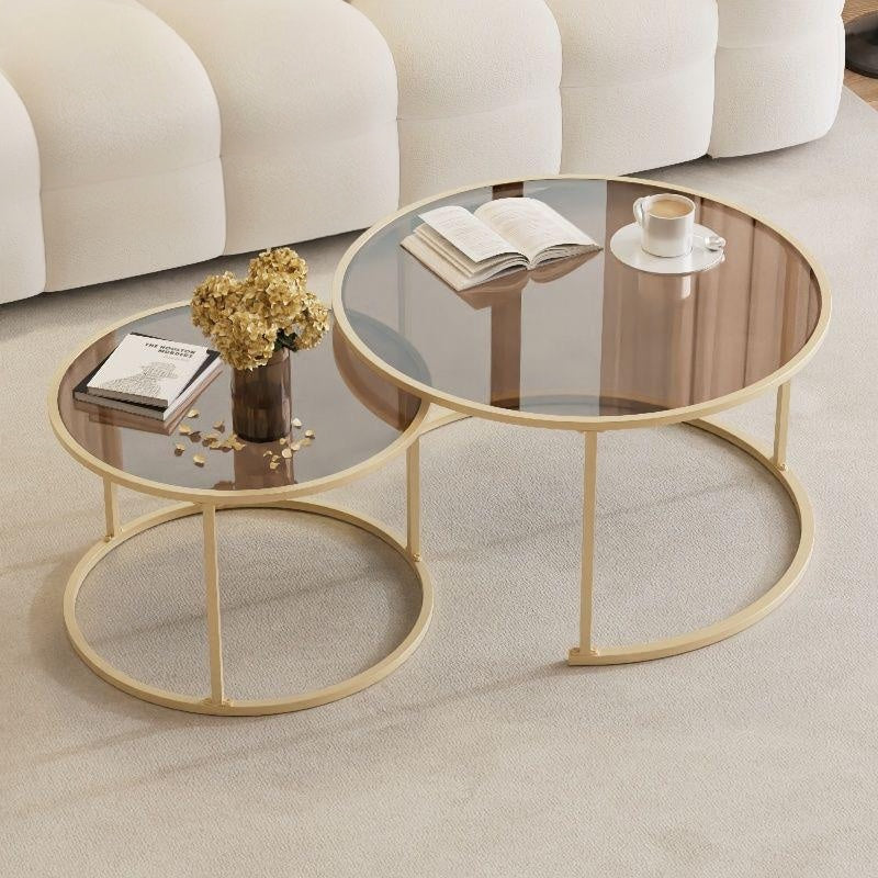 Nesting Glass Coffee Table Accent Tables