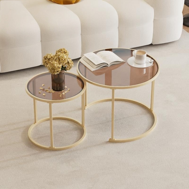 Nesting Glass Coffee Table Accent Tables