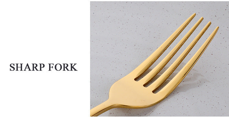 Four-piece Stainless Steel Cutlery Black Gold Flatware