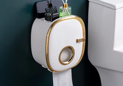 Toilet Paper Container Holder Tissue Box Wall Mounted Bathroom Organizer Accessories Drawer Roll Paper Shelf Luxury Storage Box