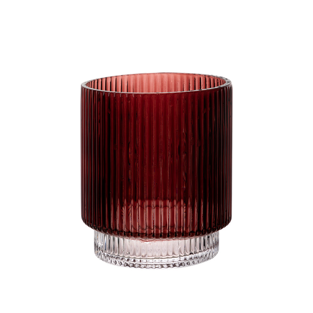 Autumn Ridge Glass Vase Red