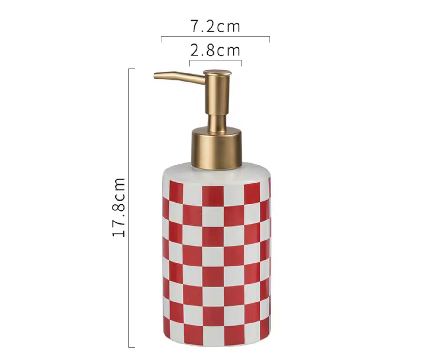 Plaid Soap Dispenser Ceramic Liquid Soap Dispenser