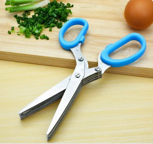 Multifunctional Muti Layers Stainless Steel Knives Kitchen Scissors Scallion Cutter Herb Laver Spices Onion Cook Cut Scissor