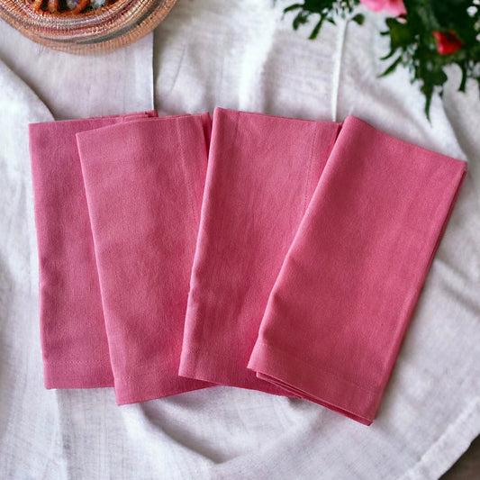 Pink Cotton Table Napkin - Sangria Pink Cotton Napkin