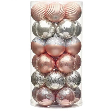 Rose Gold Baubles Set of 30