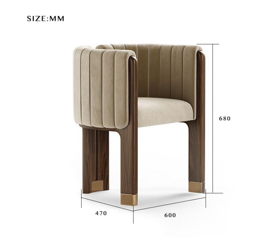 Italian Minimalist Ash Wood Solid Wood Dining Chair Household