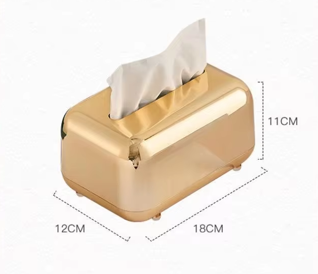 Luxury Golden Tissue Boxes Storage Napkin Holder Paper Case Organizer Ornament Craft Desktop Tissue Holder Kitchen Tissue Box