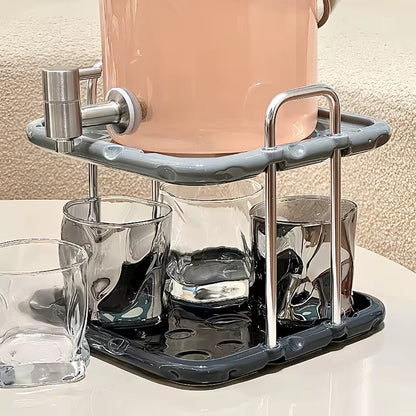 Glass Beverage Dispenser Set with Stand