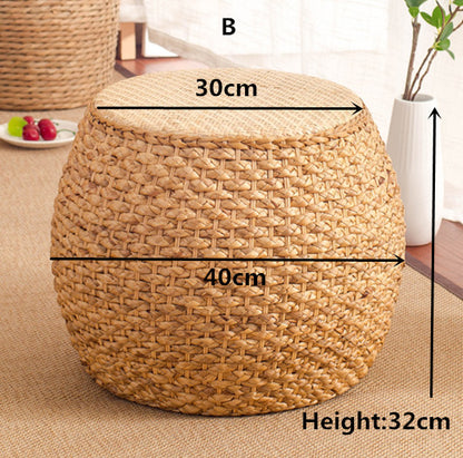 Rattan Ottoman Minimalist Footstool Natural Ottoman