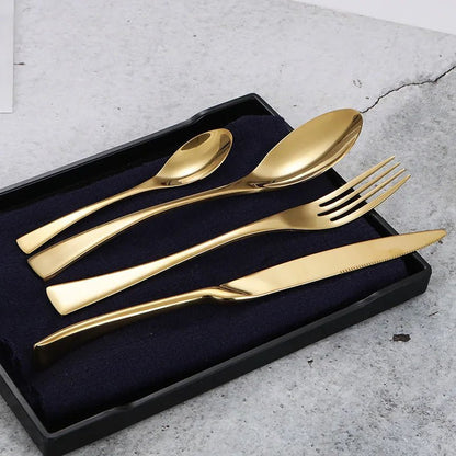 Alyssa Gold Flatware Cutlery Set Modern Cutlery Set