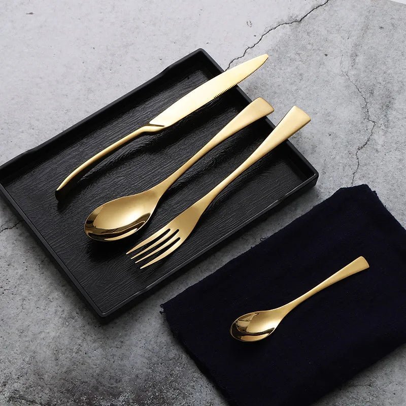 Alyssa Gold Flatware Cutlery Set Modern Cutlery Set