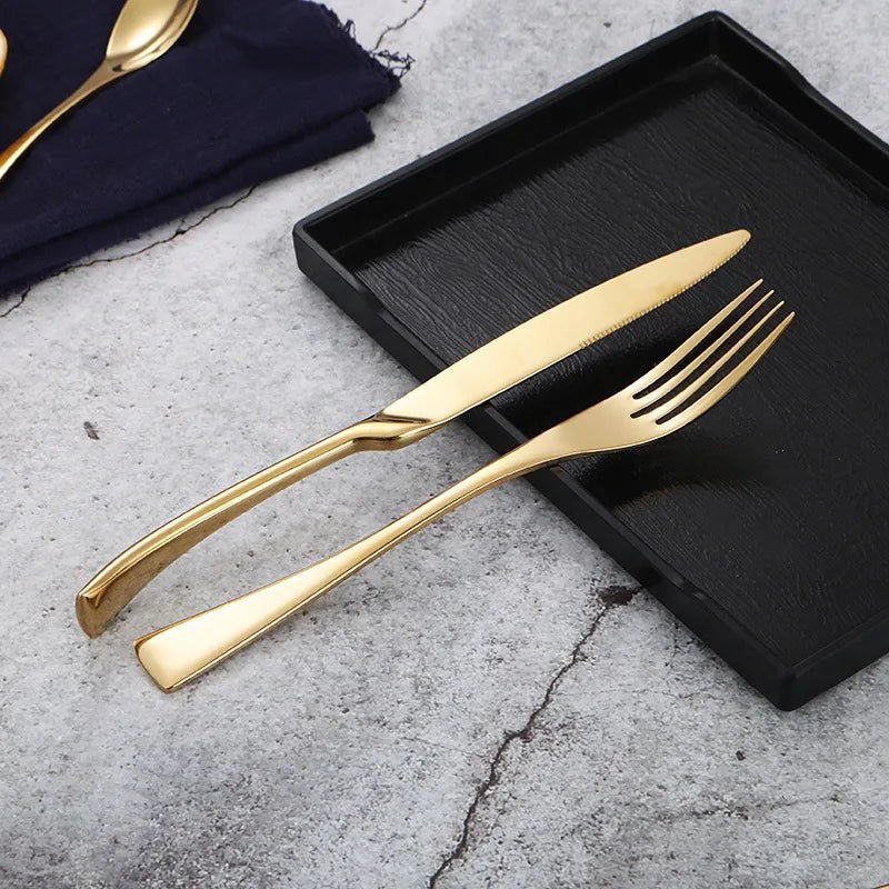 Alyssa Gold Flatware Cutlery Set Modern Cutlery Set