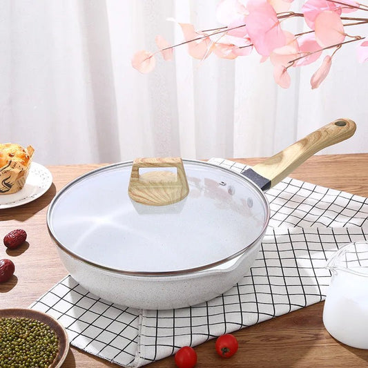 Maifan Stone Frying Pan with Wooden Handle