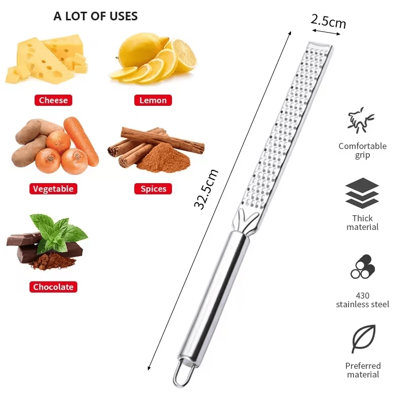 Stainless steel long handle cheese Grater Cheese baking cheese grater Lemon zest grater Kitchen gadget