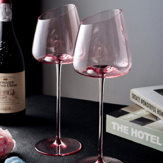 Pink Wine Glasses Elegant Wine Glasses Premium Wine Glasses