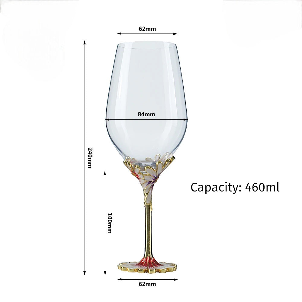 Wine Glasses with Flower Base Design Elegant Wine Glasses