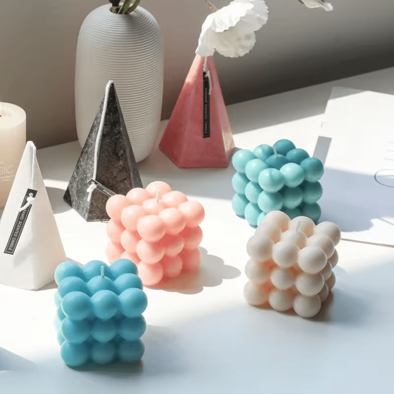 3D Big Round Rubik's Bubble Cube Candle Bubble Soy Wax Scented Candles Home Decorative Candles for Birthday Wedding Gift