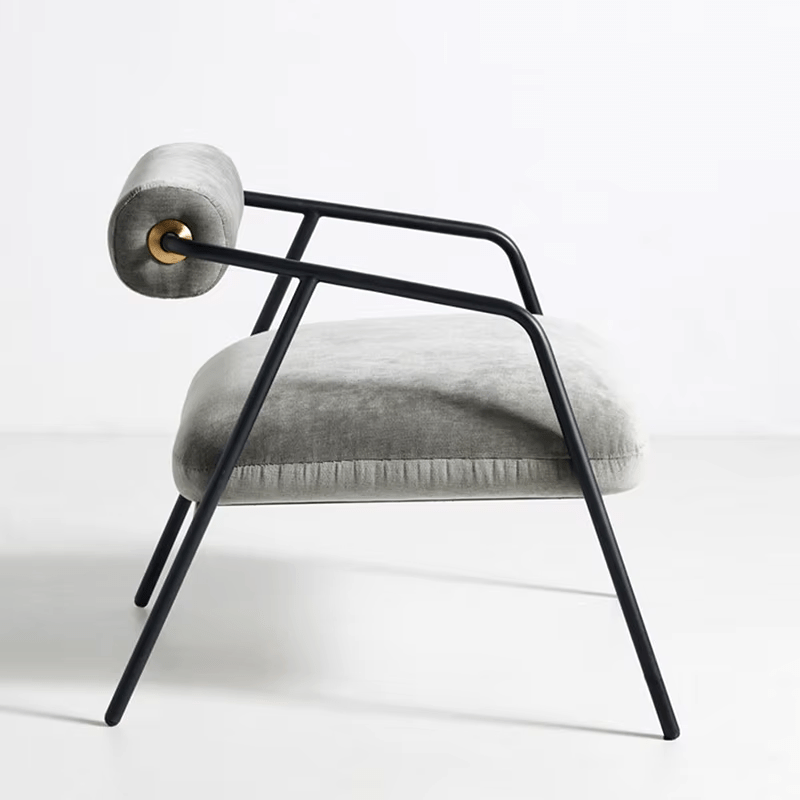 Office Leisure Velvet Metal Lounge Armchair Living Room Nordic Sofa Chaises Home Furniture