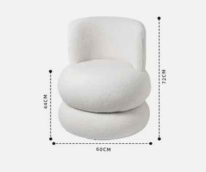 Nordic Modern Boucle Fabric Sofa Chair French Cream Single Casual Dressing Chair Italian Medieval Shoe Changing Stool