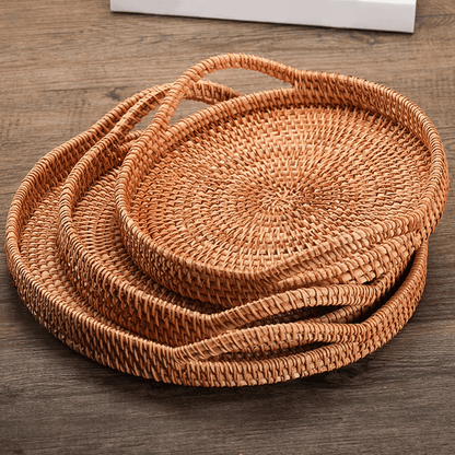 Sharrie Rattan Serving Tray - 28cm