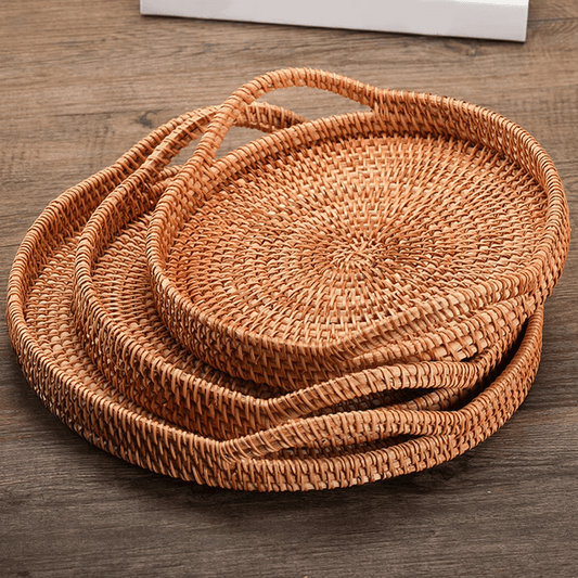 Sharrie Rattan Serving Tray - 28cm