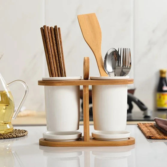 Snowbank Ceramic Cutlery Holder