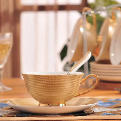 Tea Set with Spoon Luxury Tea Set Coffee Mug with Saucer Set