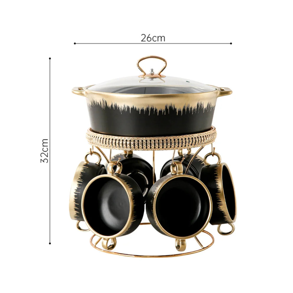 Ceramic Soup Pot Set Elegant Soup Pot Set