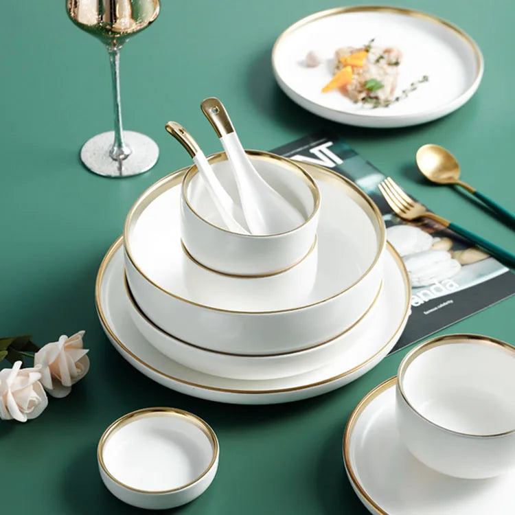 Delta Gold Rimmed Dinnerware Collection