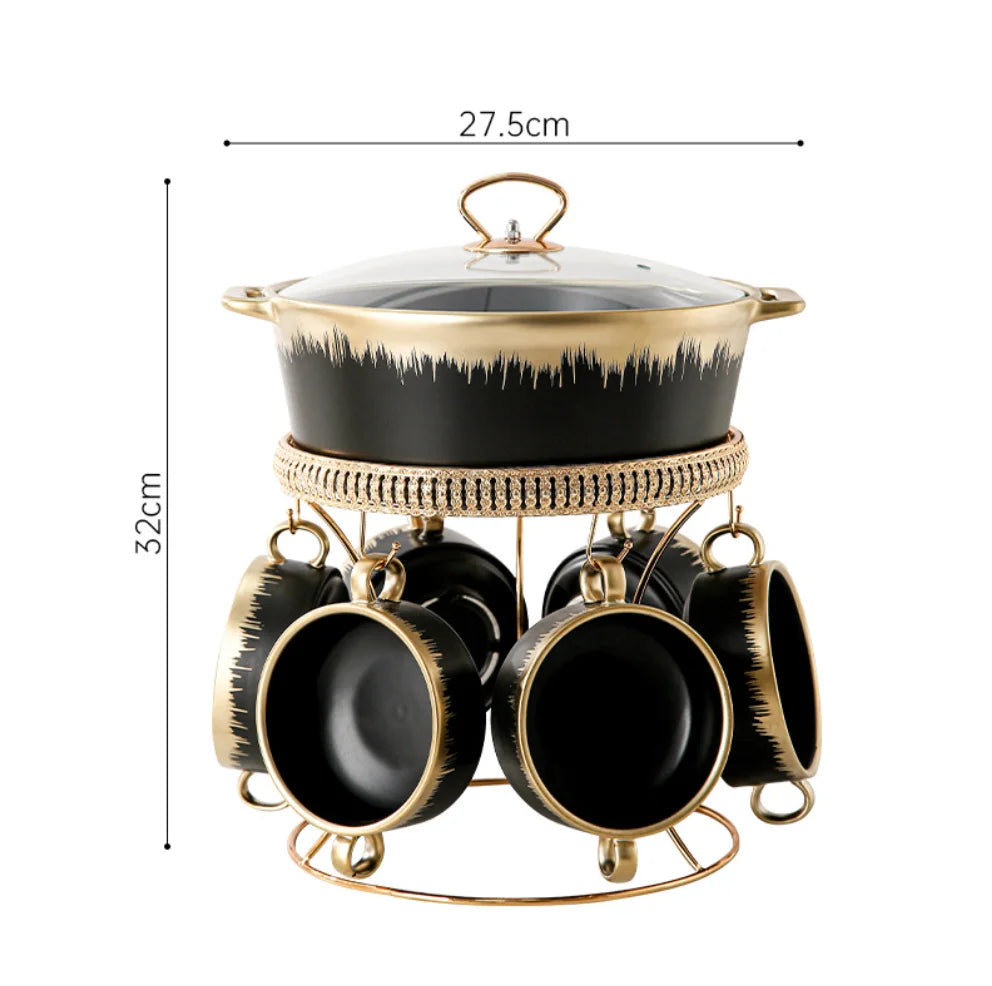 Ceramic Soup Pot Set Elegant Soup Pot Set