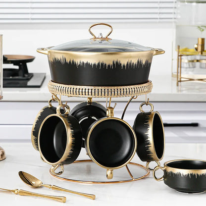 Ceramic Soup Pot Set Elegant Soup Pot Set