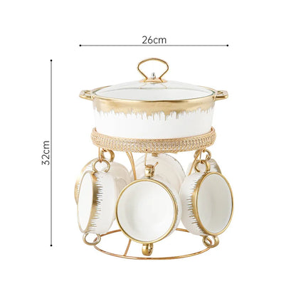 Ceramic Soup Pot Set Elegant Soup Pot Set