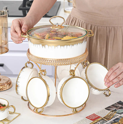 Ceramic Soup Pot Set Elegant Soup Pot Set