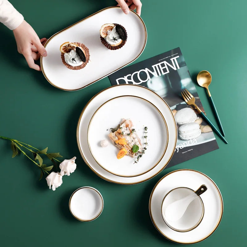 Delta Gold Rimmed Dinnerware Collection