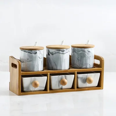 Dreyfus Spice Jars Set with Bamboo Lids