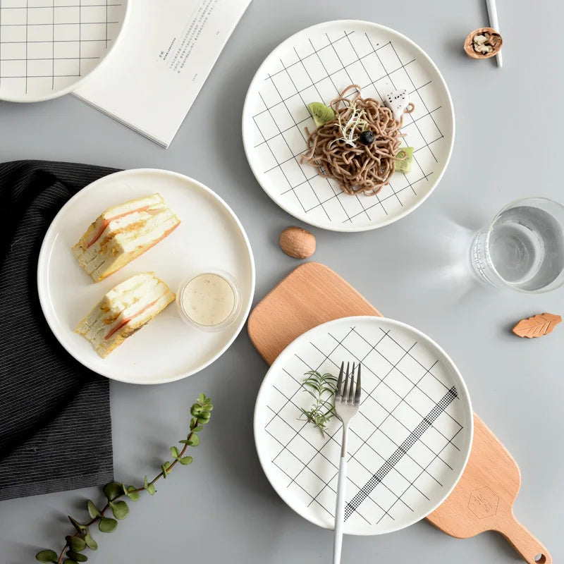 Elegant Dinnerware Modern Plates Geometric Patterned Plates