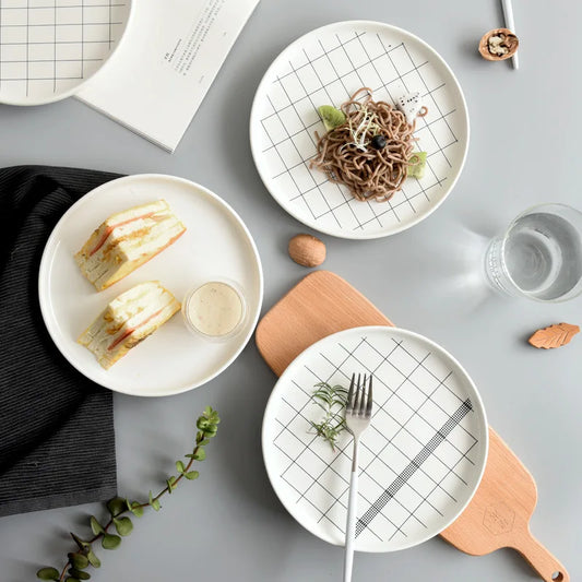 Elegant Dinnerware Modern Plates Geometric Patterned Plates