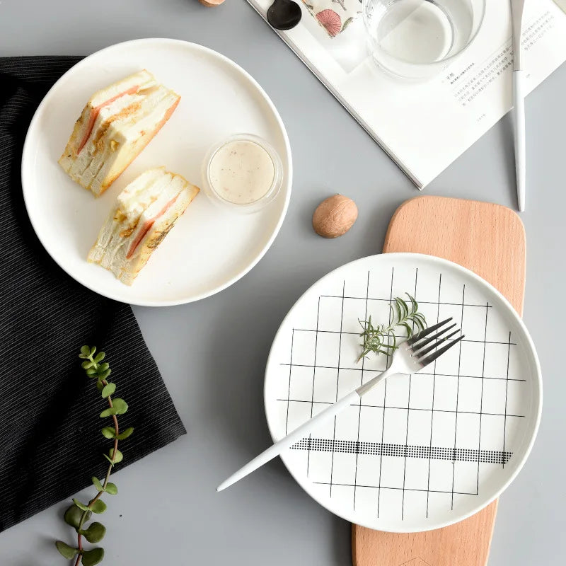 Elegant Dinnerware Modern Plates Geometric Patterned Plates