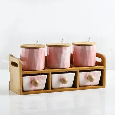 Dreyfus Spice Jars Set with Bamboo Lids
